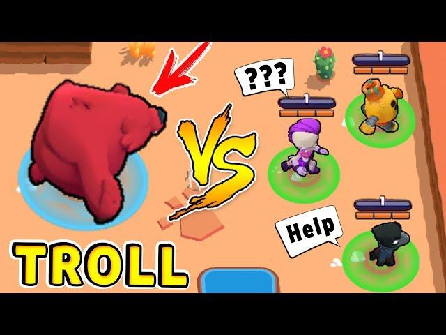 Bear TROLL vs NOOBS !! Funny Moments Brawl Stars # 12