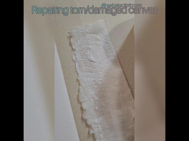 How to repair a canvas tear or damage... #artrepair #canvas #howto