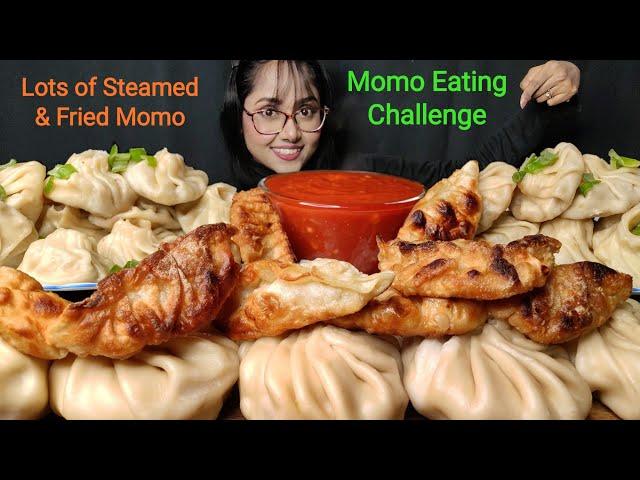 Eating Momo, Steamed Momo & Fried Momo | Big Bites | Asmr Eating | Mukbang | Dumplings Asmr