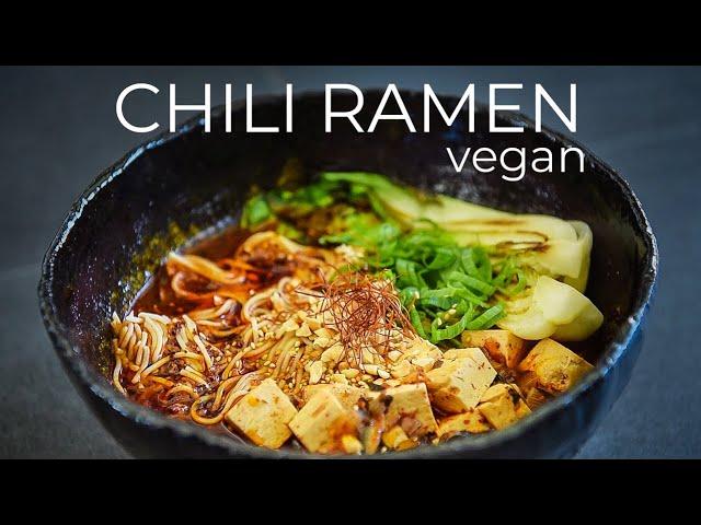 Vegan Chili Ramen Recipe | Spicy Red Broth Noodle Soup!