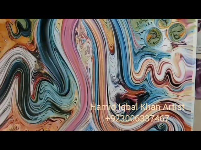 MashaAllah Abstract Modern Calligraphy Painting by Hamid Iqbal Khan : How to use Oil Paints.