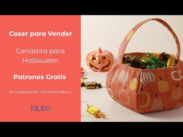 Canasta para Halloween con telas de Katia Fabrics | Tutorial Fácil con Patrones Gratis 