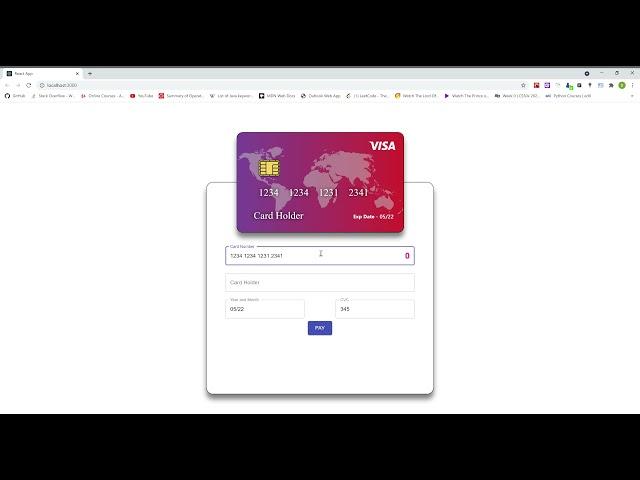 React.js Credit card payment form with framer motion and material UI