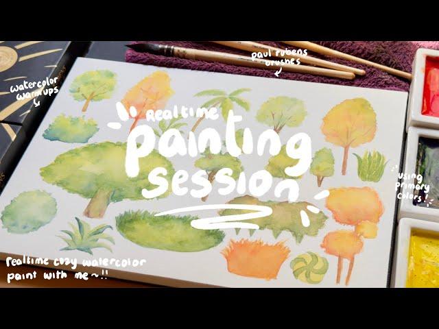 cozy painting session  real time watercolor warm up sketches