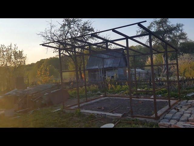 Гараж из профиля своими руками-день 2