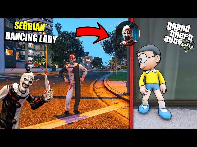 Nobita  Found SERBIAN DANCING LADY in GTA 5 | Shinchan and Nobita Find SERBIAN DANCING LADY GTA V