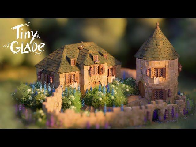 building overgrown cottage in tiny glade demo  | calm & soothing gameplay