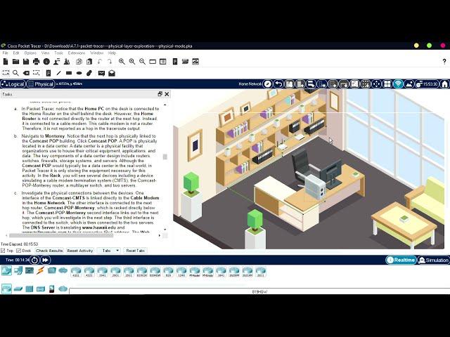 4.7.1 Packet Tracer - Physical Layer Exploration - Physical Mode