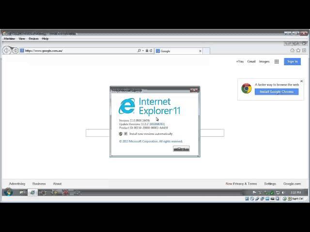 Check Internet Explorer browser version