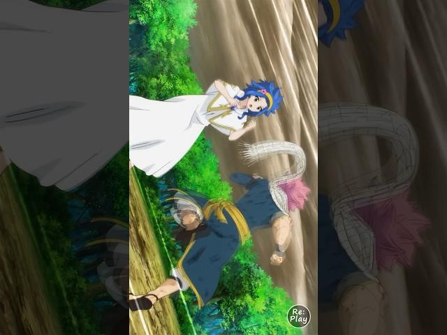 Natsu almost hit their baby  - Natsu VS Gajeel and Levy - Fairy Tail 100 Years Quest