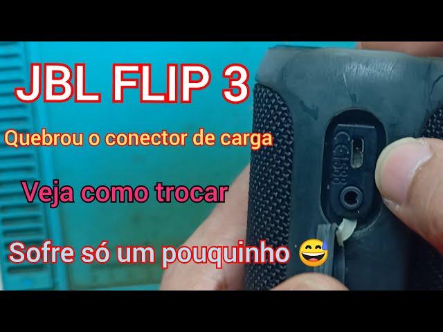 Troca conector caixinha JBL FLIP 3 ... não carrega e não liga.. dá trabalho 