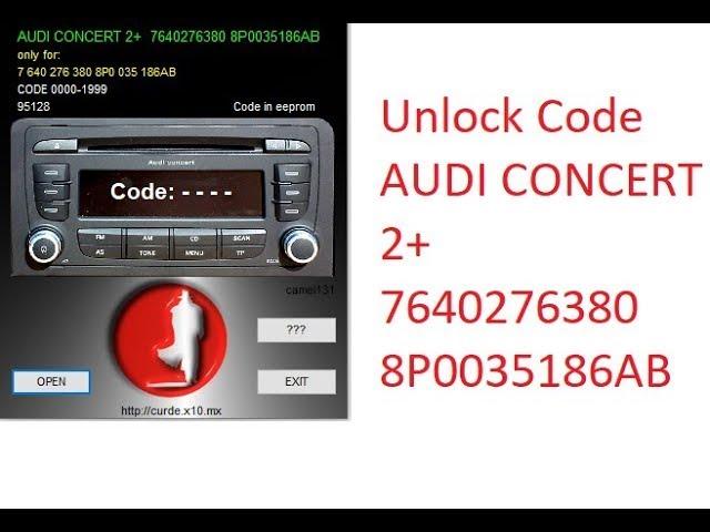 AUDI CONCERT 2+  7640276380 8P0035186AB UNLOCK CODE