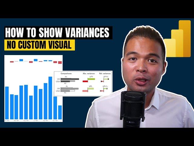 How to create a VARIANCE CHART using DEFAULT VISUALS in Power BI + Paid Options via Custom Visuals