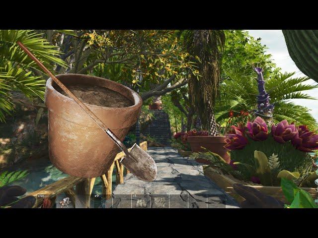 Ark Ascended - Decorating your base with Shovel and Plant Pots