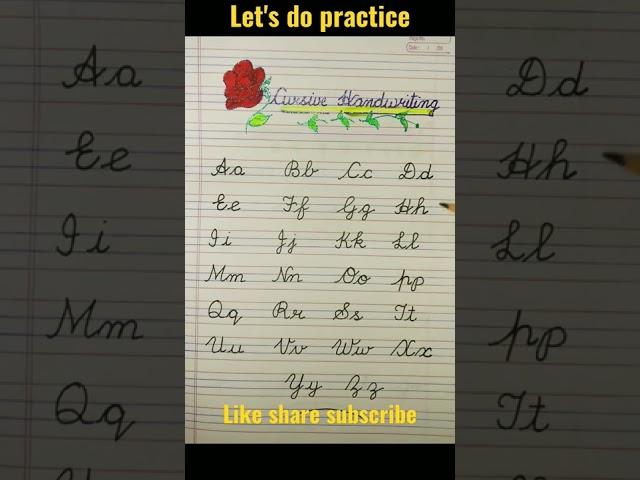 How to write Beautiful English Cursive Writing|Cursive Handwriting practice|Capital and small abc