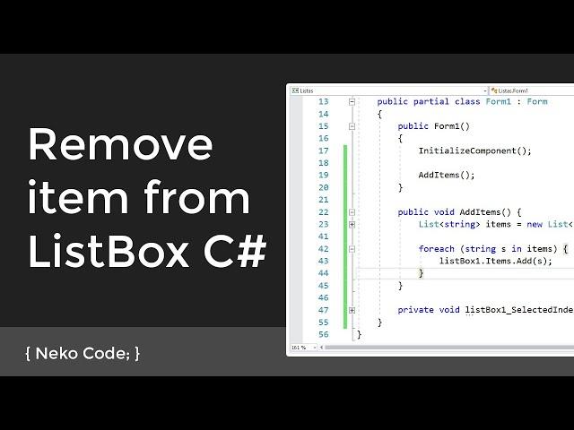 Remove item from listBox C#
