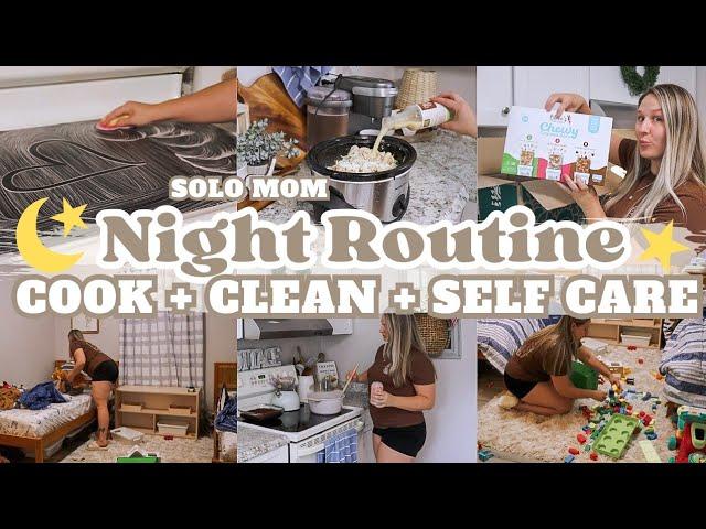 SOLO MOM OF 4 NIGHT TIME ROUTINE 2024 | COOK + CLEAN + NIGHTLY CLEANING MOTIVATION | MarieLove