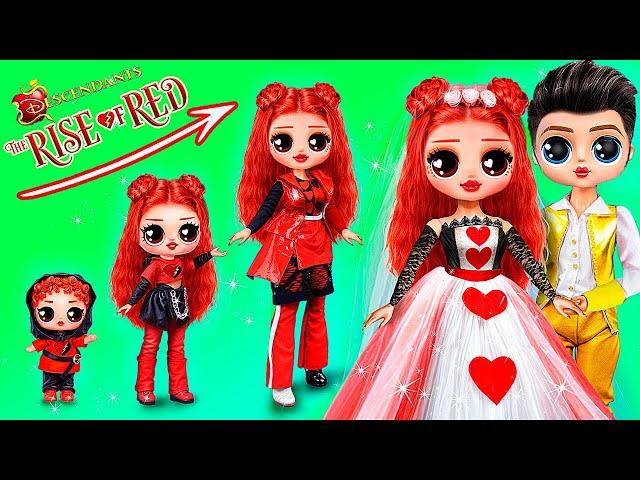 Red Growing Up! Descendants Dolls / 32 LOL OMG DIYs