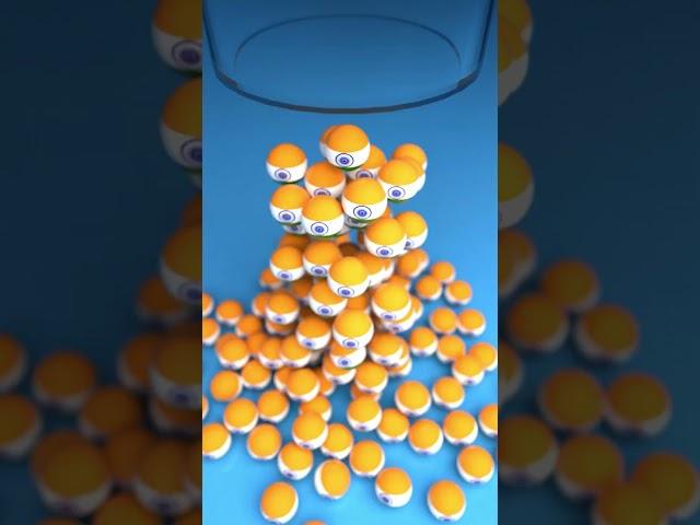 Container Spill Indian Tricolor Spheres 3D Loop Animation