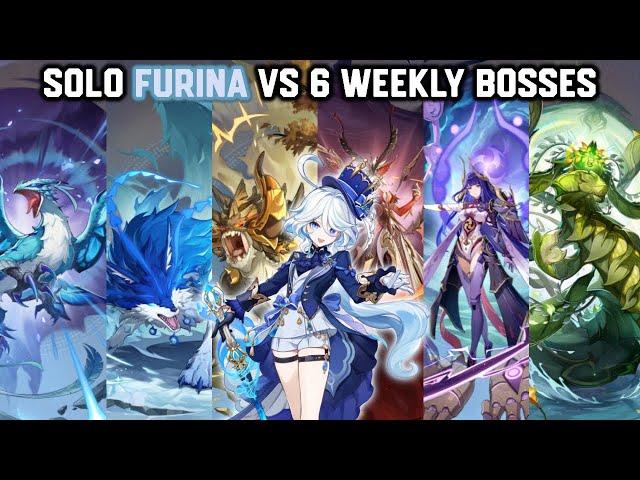 Solo C0 Furina vs 6 Weekly Bosses Without Food Buff | Genshin Impact