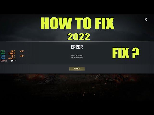 PUBG PC SERVER IS TOO BUSY ERORR SOLVE | PUBG PC LITE SERVER ERROR PRBLM | HOW TO FIX PUBG PC SERVER