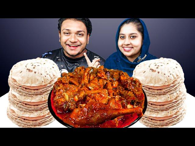 SPICY DUCK CURRY AND ROOTI EATING CHALLENGE   l Hungry Balok