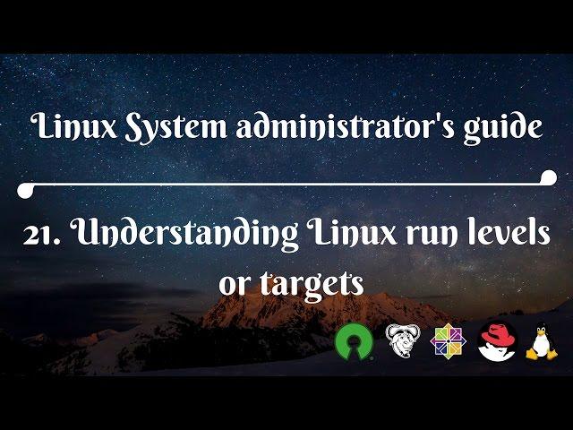 21. Understanding Linux run levels or targets