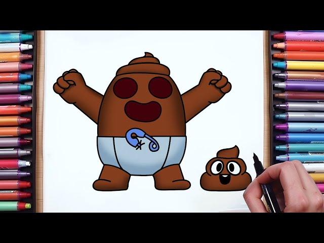 How to Draw Poop Spike From Brawl Stars | New Spike Skin | Poop Spike