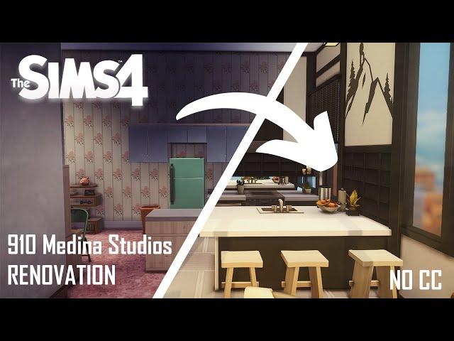 RENOVATION 910 MEDINA STUDIOS (NO CC) | The Sims 4 | Speed Build | Palakoslip