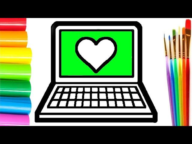 How to draw laptop easy for kids