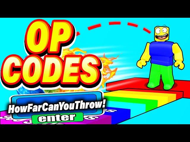 ALL NEW *SECRET CODES* IN ROBLOX HOW FAR CAN YOU THROW (new codes in roblox How Far Can You Throw?)