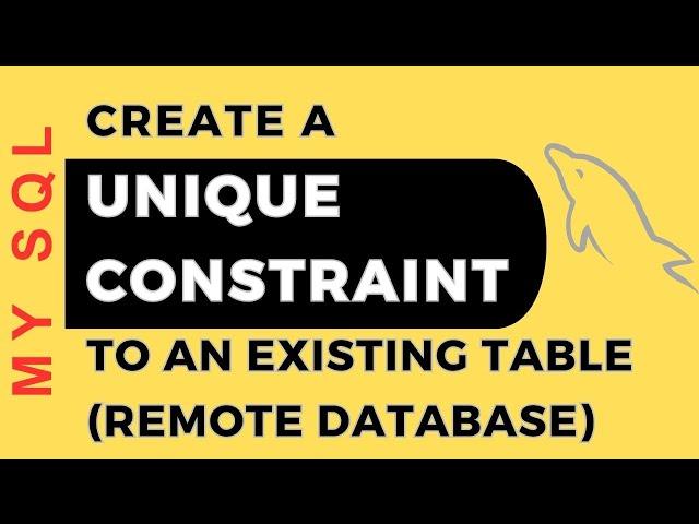 MySQL - phpMyAdmin 4.5.1 Add UNIQUE Constraint To Existing Column