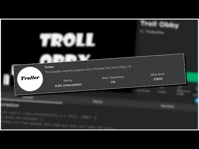 Troll Obby | Troller Badge (Beating the Game)