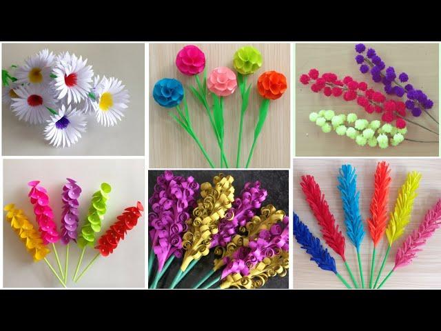 Best 6 Beautiful Paper Flower Making | DIY | Paper Crafts | Home Decor Ideas | Paper Flower