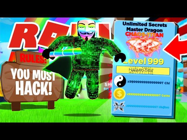 I Found a HACKER ONLY Server In Roblox Ninja Legends!! *Free Stat Glitched Pets*