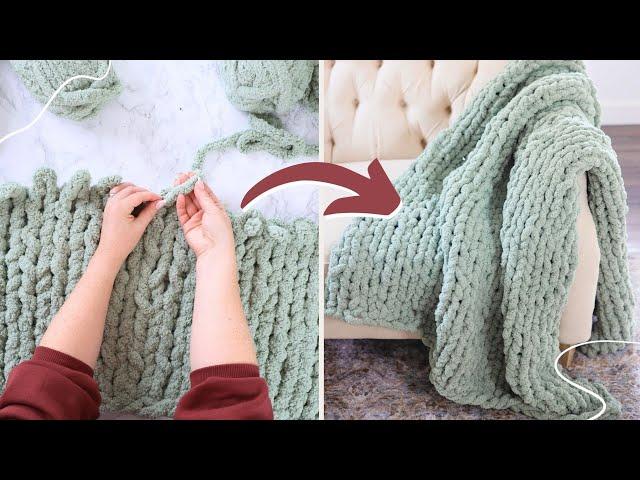 Make a Cozy Finger Knit Blanket in 3 Hours! (Actually Affordable)