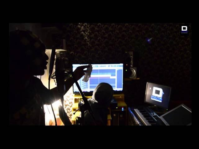 Recording hip hop song in the studio