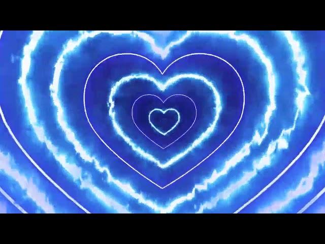 Beautiful Blue Heart Shape Tunnel Neon Flash Romance Love Moving Fast 4K TikTok Motion Background