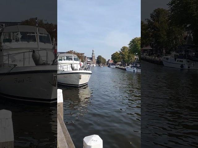 Typical city center in Friesland Netherlands. Lemmer