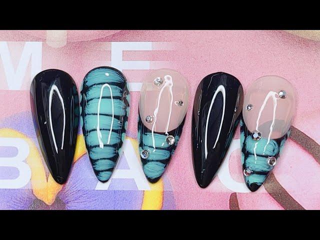 Nail art design using blossom gel by Beautilux.