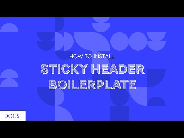 DOCS | Sticky Header Menu For Oxygen Builder