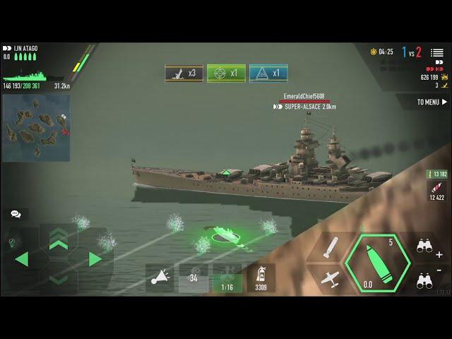 [Battle Of Warships] ATAGO Funny moments & Vs Alsace Epic Battle !