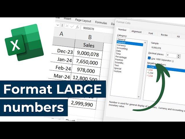 Microsoft Excel - Format large numbers quickly