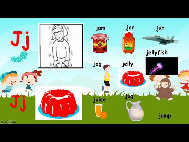 Jolly Phonics  Letter Jj Blending/Reading  Lesson ,with Song, Action, Vocabulary and Activity.