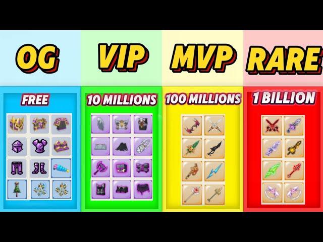 [New] OG-VIP-MVP-RARE Items VALUE Update in Skyblock