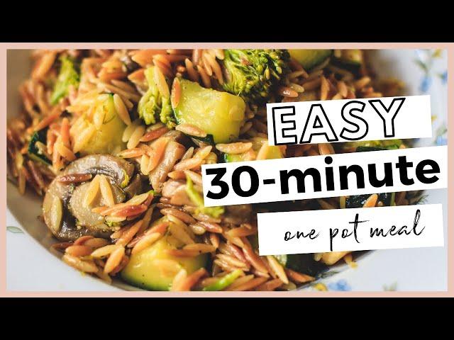 HEALTHY VEGAN ONE-POT MEAL: ORZO PASTA & VEGGIES | 30-MINUTE RECIPE