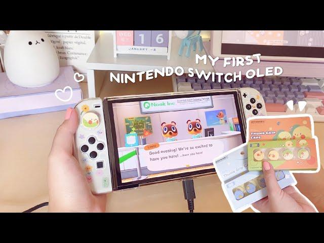 ꒰ Unboxing ꒱ Nintendo Switch Oled : Accessories + เล่นเกมส์ Animal crossing! ครั้งแรก️(◍˙꒳˙◍)