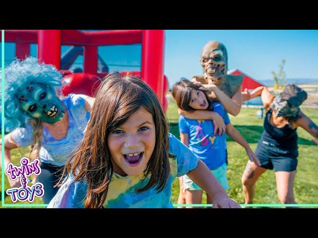 Play Zombie Tag in Giant Bounce House with Kate and Lilly!