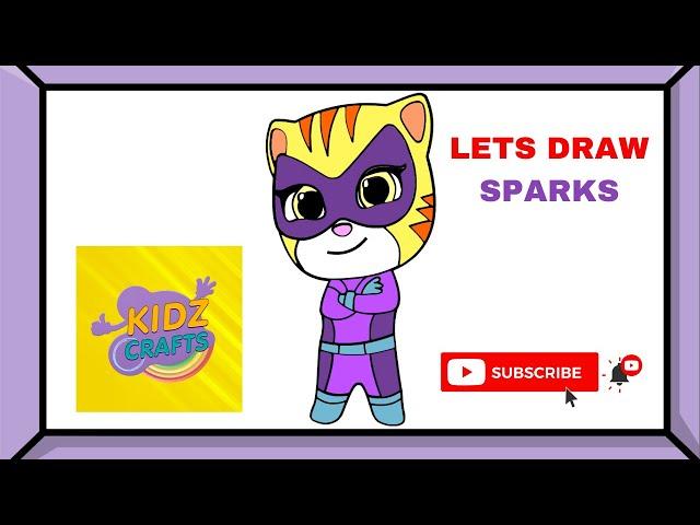 Sparks Drawing and Coloring | Super Kitties | Disney | KidzCrafts #superkitties #disney #artforkids