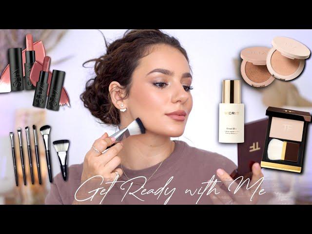 GRWM: TESTING NEW MAKEUP: Tom Ford Powder, Ilia Cream Bronzer & Highlight, Sofia X Esum Brushes